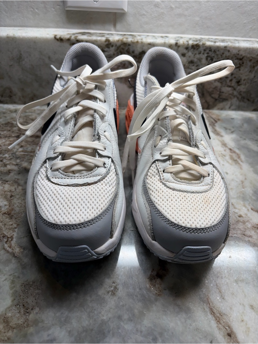 Nike White Gray and Orange Athletic Sneakers